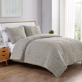 thumbnail image 2 of Taupe Polyester Stripe Comforter Set, King, VCNY Home Billie Seersucker, 2 of 5