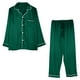 thumbnail image 2 of Pijama de seda satinada para hombre, conjunto de pijama de manga larga y pantalón largo, camisón informal, ropa de dormir cómoda, pijama para hombre, 2 of 8