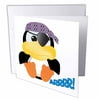 3dRose Cute Goofkins Pirate Penguin Cartoon, Greeting Card, 6 x 6 inches, single