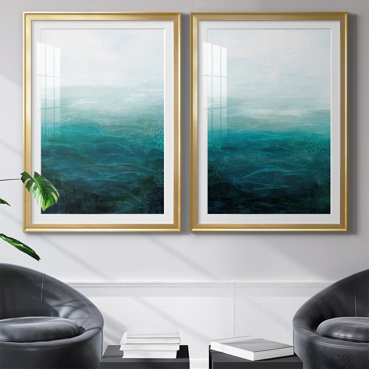 Wexford Home Drifting Sea I Premium Framed Print, 30.5" x 42.5" - Ready to Hang, Gold (Set of 2)