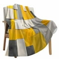 thumbnail image 2 of Fleece Blanket Watercolor Yellow Grey White Block Blankets, Soft Cozy Warm Flannel Throw Blanket, Abstract Modern Art Blanket for Bed Couch Sofa,30x40In, 2 of 9