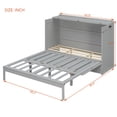 thumbnail image 2 of Queen Size Murphy Bed with drawer & USB Ports,Folding Storage Wall Bed Furniture for Bedroom,Office,Guest Room, Gray, 2 of 7