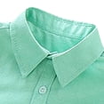 thumbnail image 6 of UACY Boys Girls Dress Shirt Long Sleeve Button Down Shirts Teen School Tops Kids Plain Blouse Lapel Solid Formal Tee (Green, 18-24 Months), 6 of 9