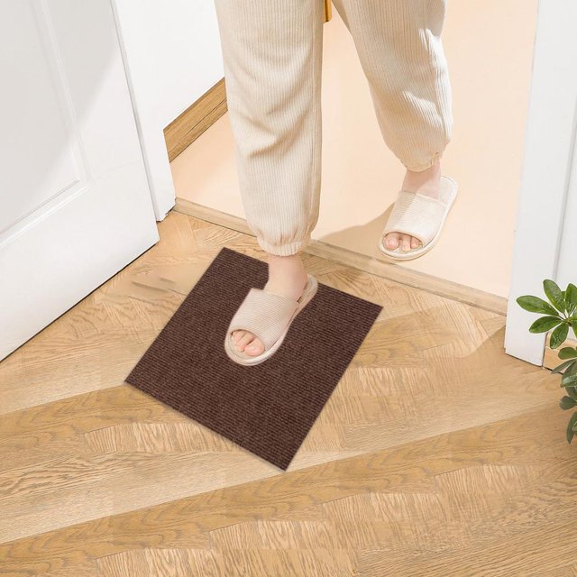 Feltree DIY Patchwork Carpet Tiles 19.68x19.68 Inch Glue-Free Interlocking Floor Mat for Living Room, Bathroom, Kitchen - Easy to Install & Washable