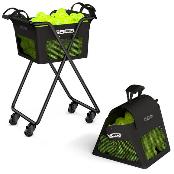 GoSports Ball Caddy with Wheels - Portable Cart holds 140 Pickleballs or 175 Tennis Balls