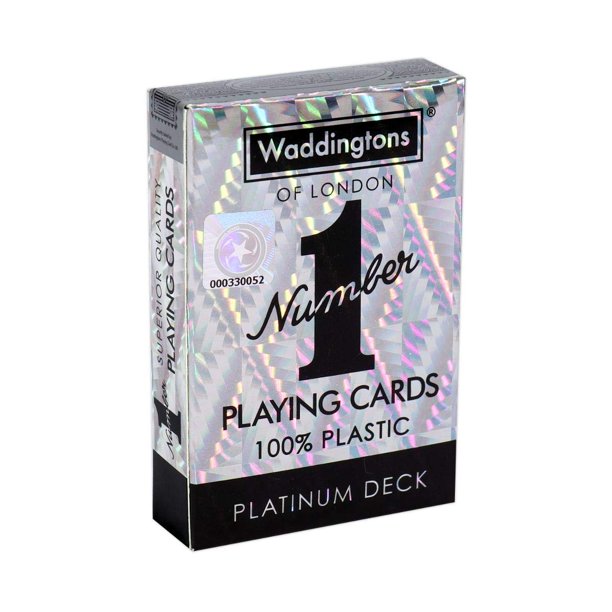 Juego de cartas Waddington, número 1, platino, resistente al agua