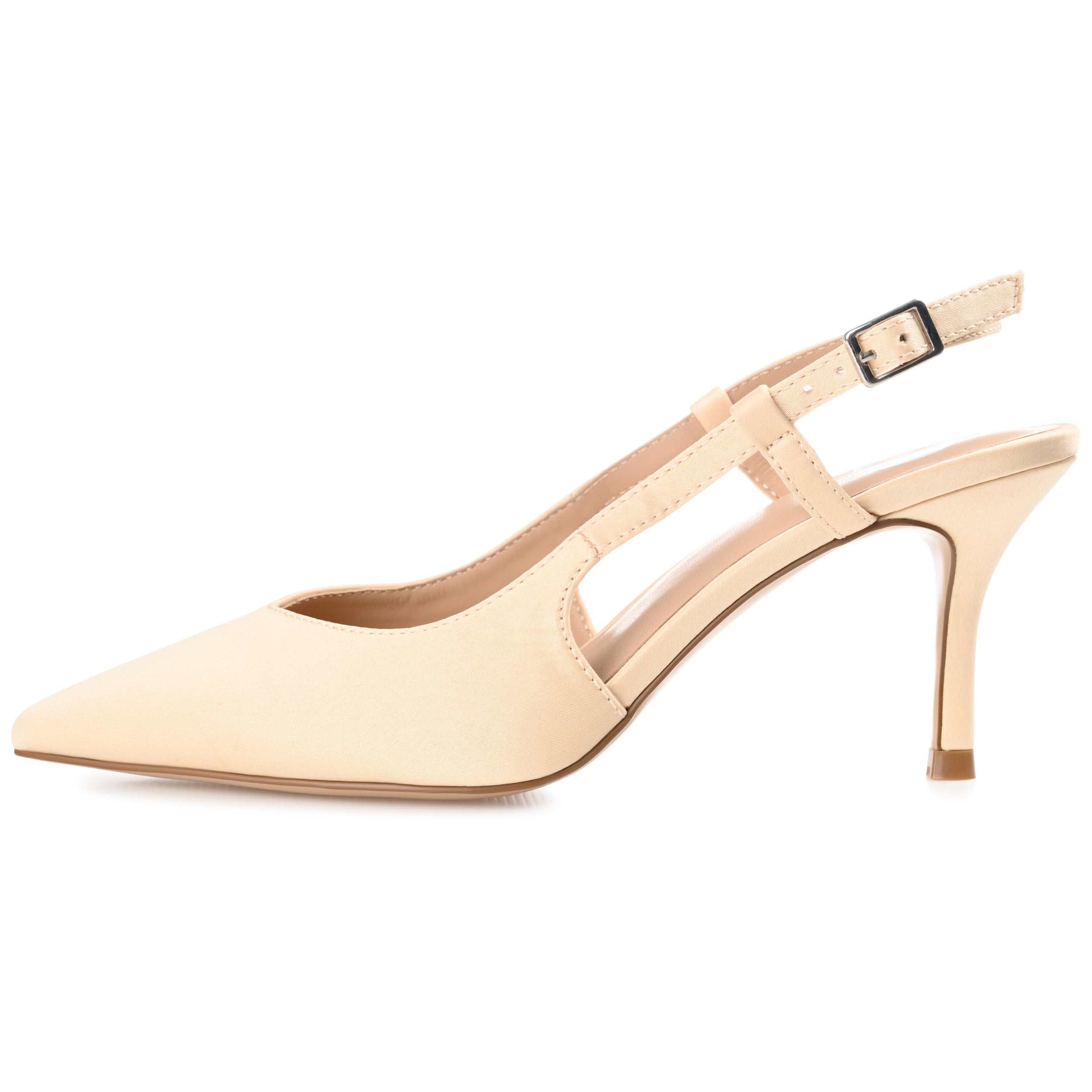 Journee Womens Knightly Sling Back Mid Stiletto Pointed Toe Pumps, Widths Available