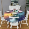 thumbnail image 2 of Colorful Galaxy Pattern Round Tablecloth 60"x60",Wrinkle Wipeable Table Cloth for Kitchen Dining Room Picnic Patio Party, 2 of 6