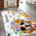 thumbnail image 2 of Spring Dog Area Rugs 4'x6', Washable Small Throw Rugs for Office Bathroom, Watercolor Botanical Floral Sunflower Indoor Outdoor Rug Non-Slip Low Pile Carpet Runner Reversible Floor Mats, 2 of 8