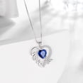 thumbnail image 4 of Juwaliy Collar de Corazón de Amor Azul Mariposa Collar de Piedra de Nacimiento de Septiembre Zafiro Dije de Plata Esterlina 925 Joyería Mujer Regalo de Navidad Cumpleaños Día de la Madre, 4 of 10