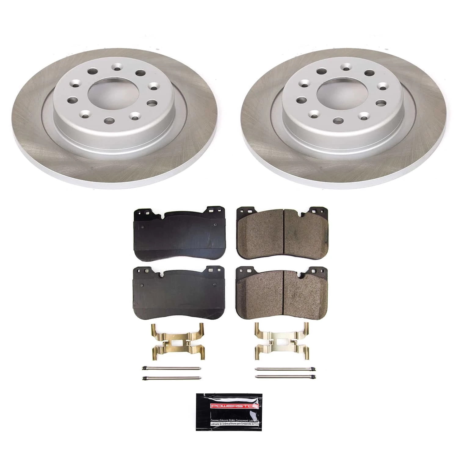 PowerStop Rear Semi-Coated Rotor and Low-Dust Ceramic Brake Pad Kit SC8676