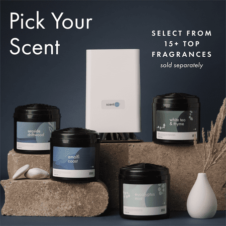 ScentAir Whisper HOME Diffuser – Sleek Ultra-Quiet System for Home, Adjustable Scent Settings, White