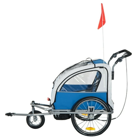 Poussette Jogger 3 In 1 Double Remorque Velo Bebe Pliable Bleu Walmart Canada