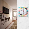 thumbnail image 5 of Yayeee Rocker Switch Wall Plate 3-Gang 6.5"x4.6" Home Decorative Outlet Cover, Colorful Checkered Pattern, 5 of 6
