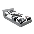 thumbnail image 2 of Ambesonne Modern Fitted Sheet & Pillow Sham Set, Contemporary Sport Cars Art, Twin, Pale Sage Green White, 2 of 2