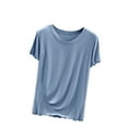 thumbnail image 1 of Birdeem Womens Round Neck Solid Color Short Sleeved Loose T-Shirt Short Sleeved Round Neck Top/Shirt, 1 of 12