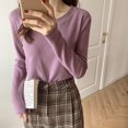 thumbnail image 1 of Camisa de manga larga de polar para mujer y de invierno con forro polar grueso y cuello medio alto, 1 of 6