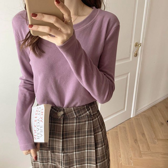 Camisa de manga larga de polar para mujer y de invierno con forro polar grueso y cuello medio alto