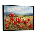 thumbnail image 2 of Designart "Mountain Meadow Of Red Poppies I" Poppies Floater Framed Canvas Prints, 2 of 5