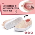 thumbnail image 5 of Bocca Girls A-pink Glitter Slip on Sneakers Kids Canvas Walking Shoes Size 3, 5 of 6