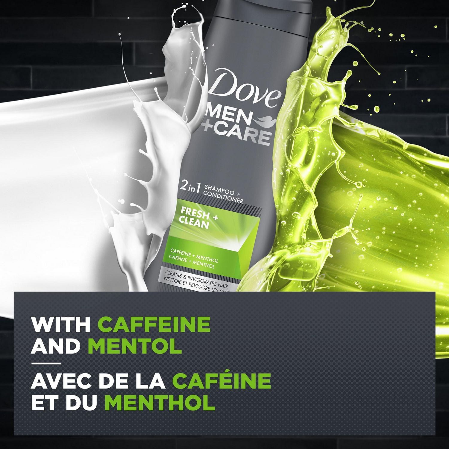 Shampooing et Revitalisant 2-en-1 Dove Men Care avec caféine et menthol