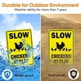 thumbnail image 5 of Slow Sign Chickens at Play - 10 x 14 In Reflective Aluminum Metal Sign, Funny Yard Decor - Weather Fade UV Corrosion Resistant, 5 of 7