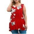 thumbnail image 2 of Plus Size Tank Tops for Women Summer Boho Floral Print Sleeveless Scoop Neck T-Shirts Casual Beach Tees Shirts, 2 of 5