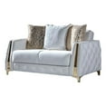 thumbnail image 3 of Lust Modern Style Loveseat Made with Wood & Under-seat Storage in White, 3 of 8