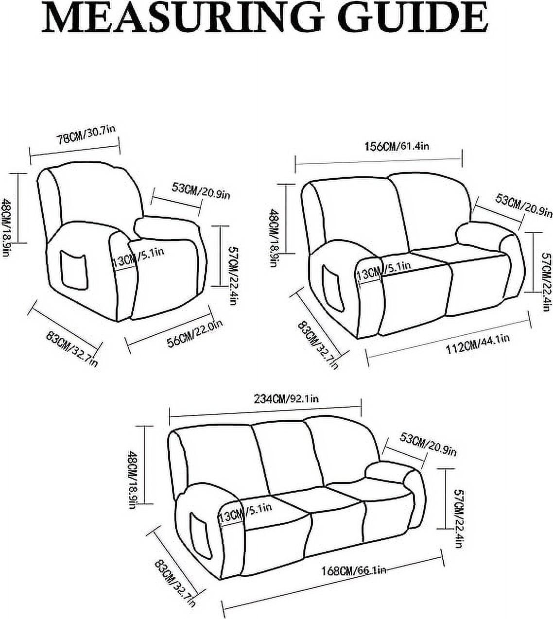 Zhuge 6 Pieces Geometric Jacquard Plush Recliner Loveseat Slipcovers Soft Fuzzy Fluffy Sofa Couch Cover Anti-Slip Furniture Protector with Elastic Bottom for Kids Cats Dogs(Cream,2 Seat)