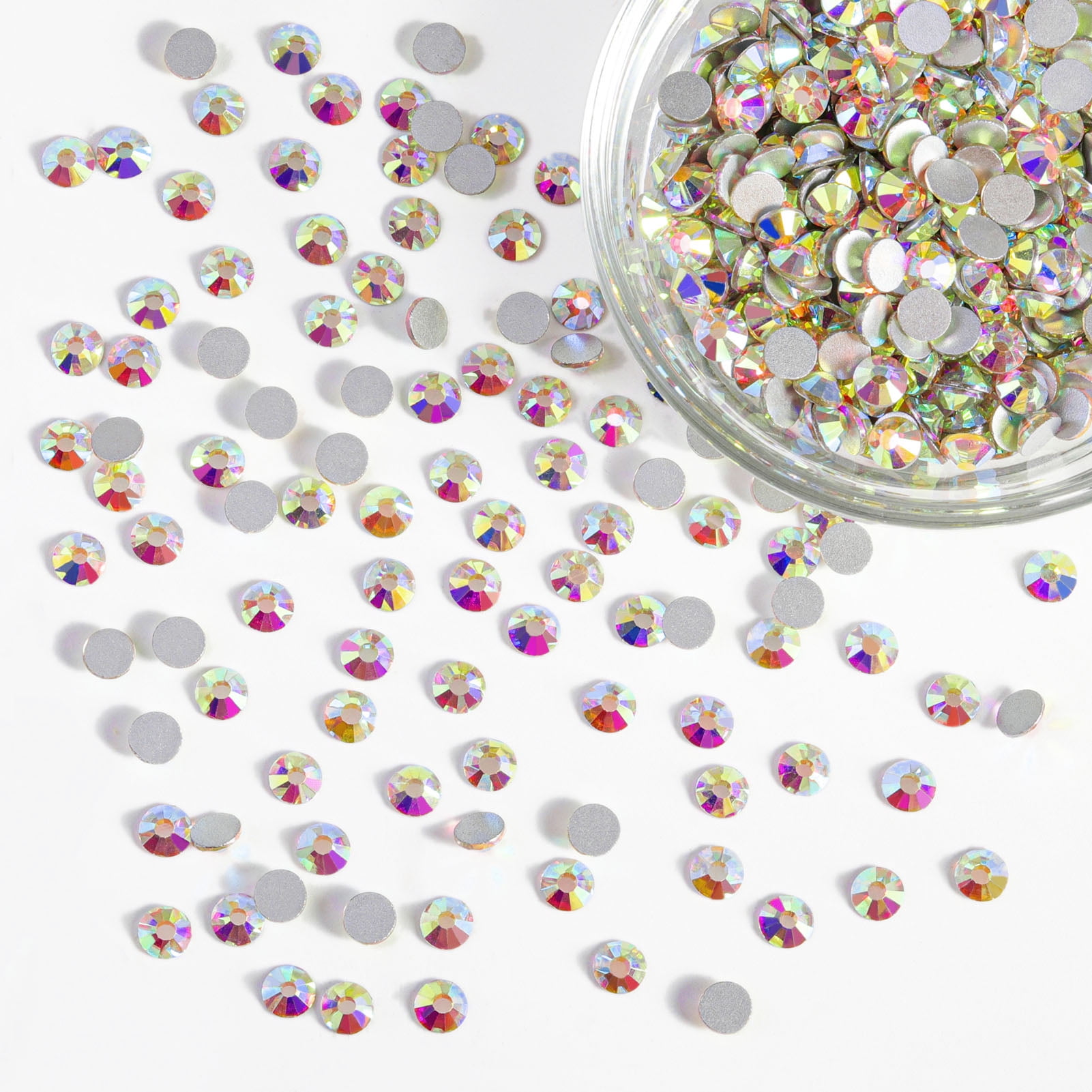 Beadsland Flatback Clear Rhinestones Bulk for Nail Art, 14400pcs, Crystal, SS10, 2.7-2.9mm