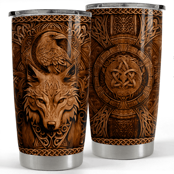 Viking Tumbler 20oz Viking Gifts for Men Vikings Cup Stainless Steel Insulated Tumblers Coffee Travel Drinking Mug Gift for Birthday Christmas