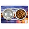 thumbnail image 1 of United States Pet Mat for Food and Water, St. Augustine Florida Famous Bridge of Lions Dreamy Sunset Majestic, Non-Slip Rubber Mat for Dogs and Cats, 18" X 12", by Ambesonne, 1 of 2