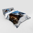 thumbnail image 2 of Ambesonne Winter Bedding Set 4 Pcs, Houses Austria Mountains, Queen, Brown Blue White, 2 of 2