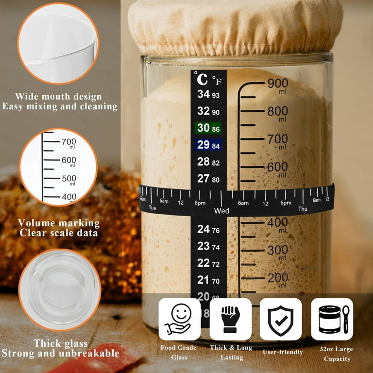 Black Cat Sourdough Starter Jar Covers - Reusable Breathable Fabric Lids For Mason Jars (5 Pack)