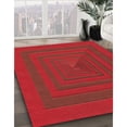 thumbnail image 3 of Ahgly Company Tapis Rond Lavable en Machine Intérieur Transitionnel Rouge Lave, 8 Pieds Rond, 3 of 7