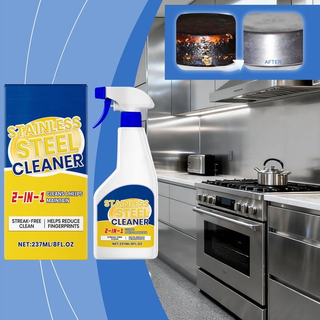 Kugachren Premium Stainless Steel Cleaner 237ml, Streak-Free Shine, Prevents Fingerprints and Smudges, Safe for All Appliances