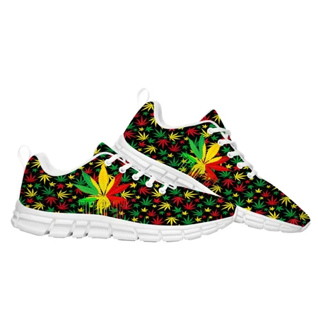

Leaf Weed Rasta Marijuana Red Yellow Green Art Sports Shoes Mens Womens Kids Sneakers Casual Custom High Quality Couple Shoes
