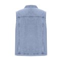 thumbnail image 3 of VBTAPA Men's Denim Vest Sleeveless Cargo Jacket Vintage Casual Jean Vest Hipster Streetwear Tops Light Blue XXXL, 3 of 7