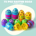 thumbnail image 3 of Joyfy Easter Eggs Plastic, 72 Pcs 3.15" Printed Plastic Eggs for Easter, Fillable Empty Eggs Bulks, Easter Basket Stuffers, School Classroom Prizes, Party Favors, 3 of 8