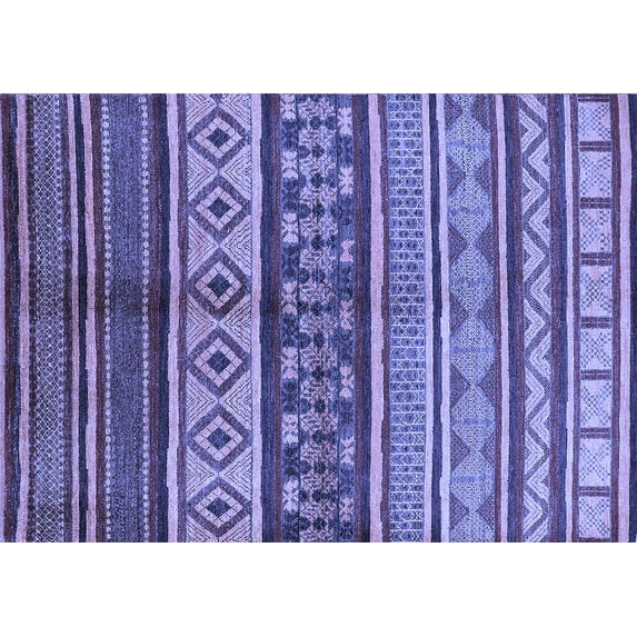 Ahgly Company Indoor Rectangle Oriental Blue Industrial Area Rugs, 5' x 8'