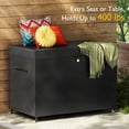 thumbnail image 4 of YIYADO 230-Gallon Wicker Storage Box, All-Weather Outdoor Storage Box, Wheeled Deck Storage Box Suitable for Balcony Furniture, Outdoor Cushions, Pool Storage, and Gardening Tools - Black, 4 of 7