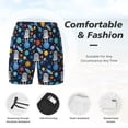 thumbnail image 4 of Kdxio Space Dog Print Men's Swim Trunks with Compression Liner 7 Inch Inseam Quick Dry Swim Shorts, 4 of 7
