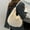 Beige, variant on Women's Faux Fur Hobo Bag - Vegan Slouchy Spacious Free Size, Khaki Color, Faux Leather Strap, Lightweight for Daily Use/Casual Outings