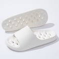 thumbnail image 5 of Unisex Quick Dry Shower Slides - Lightweight EVA Non Slip Bathroom Slippers for Women Men, Cushioned Cloud Sandals with Drainage Holes White,Size 4.5-6, 5 of 6
