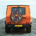thumbnail image 6 of Pofeuu Rock Music Print Spare Tire Wheel Cover for Car Truck SUV Camper Universal Fit Spare Tire Cover RV Spare Tire Covers-17 inch, 6 of 6