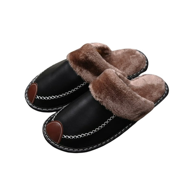 Minnieouse Zapatillas de casa, suministros de invierno, zapatos cálidos, accesorios impermeables para el hogar, calentador para hombre, mujer, Calzado Negro 27 (39-40)