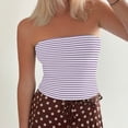 thumbnail image 5 of THDHVS Strapless Bras for Women,Push Up Bra,Double Layer Striped Bandeau Bra Fashion Top Wear Alone or Under Purple, 5 of 10