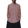 thumbnail image 3 of Men’s Sleeveless Tank Top Distressed Acid Wash Oversized Crewneck Loose Summer Tee, 3 of 8