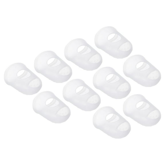 Uxcell Rubber Finger Tips Silicone Thumb Fingertip Protector Thimble for Guitar Playing Clear XL Size 30 Pack
