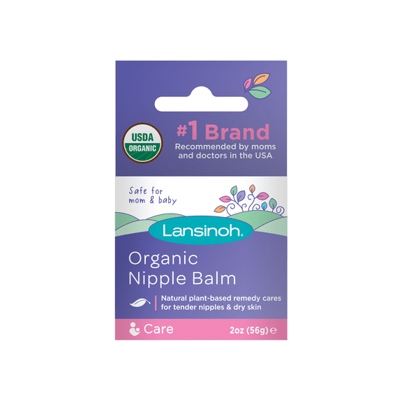 Lansinoh Organic Nipple Balm for Breastfeeding and Dry Skin, 2 Ounce Jar